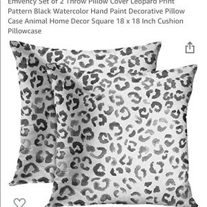 Emvency Set of 2 Pillow Cover Leopard Print Watercolor Hand Painted 18x18